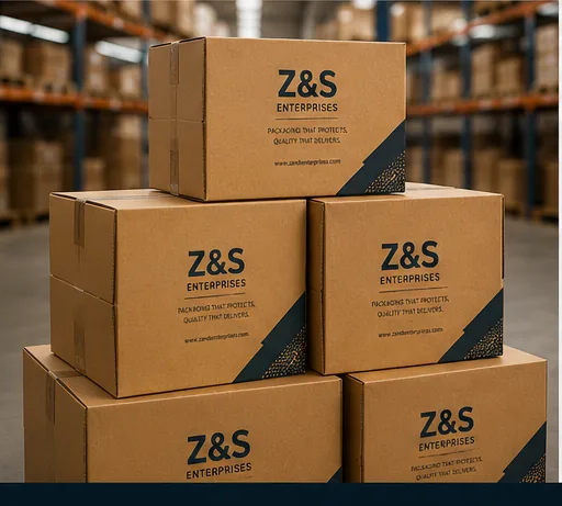 Stacked shipping boxes for e-commerce dispatch.