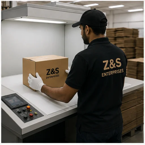 Packaging quality inspection before dispatch.