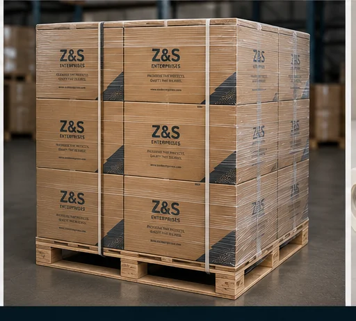 Palletized finished cartons ready for delivery